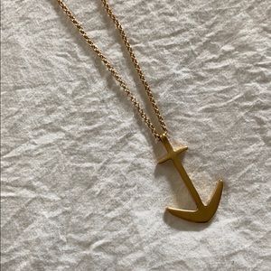 J Crew Gold Chain Anchor Necklace